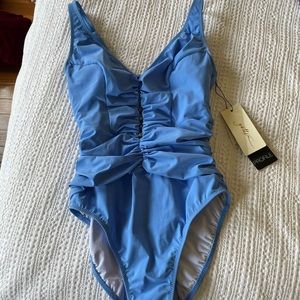 NWT Profile by GOTTEX One Piece Bondi
Blue Swimsuit size 8 "Maharani" V neck